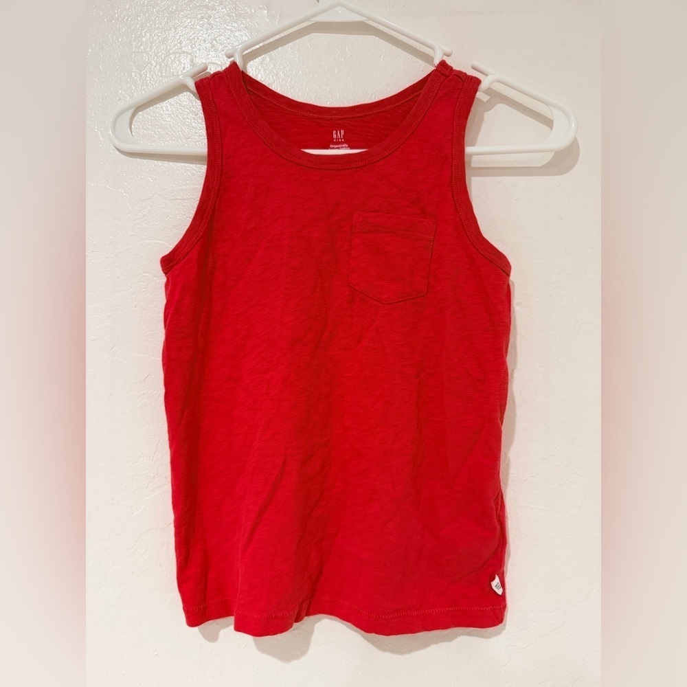 GAP Kids Red Tank Top Organically Grown Cotton Size S (6-7)